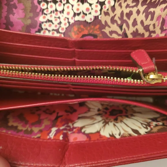 Vera Bradley Audrey Quilted Women's Wallet Pebbled Leather, Tango Red - Picture 7 of 9